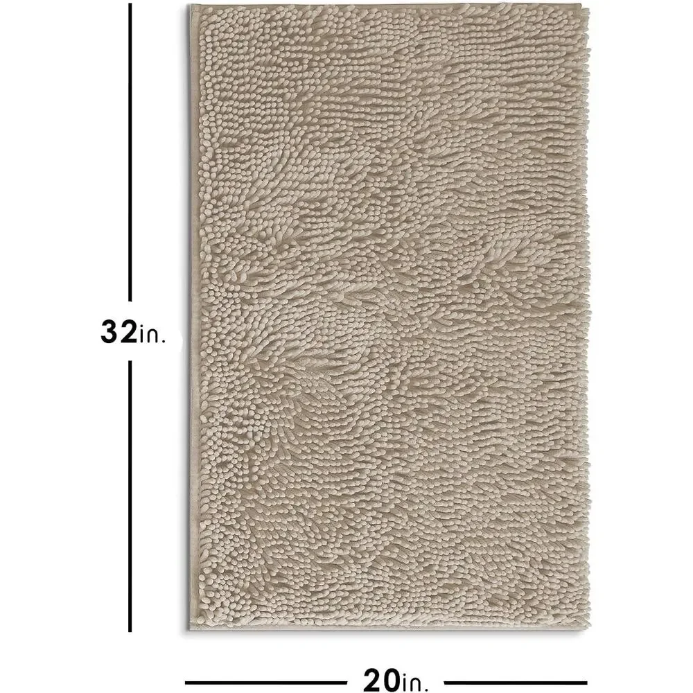 Hearth & Harbor Bathroom Rugs, Chenille Bath Mat Non-Slip Backing Rubber NWT